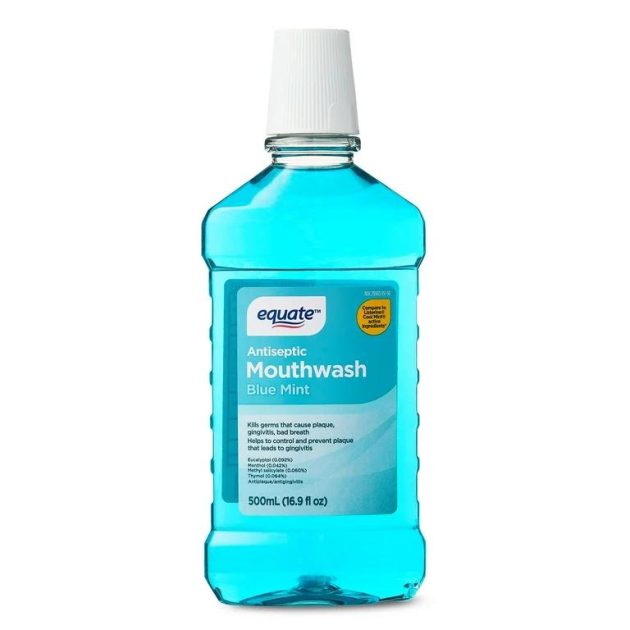 Equate Antiseptic Mouthwash, Blue Mint, 16.9 fl oz - Image 2